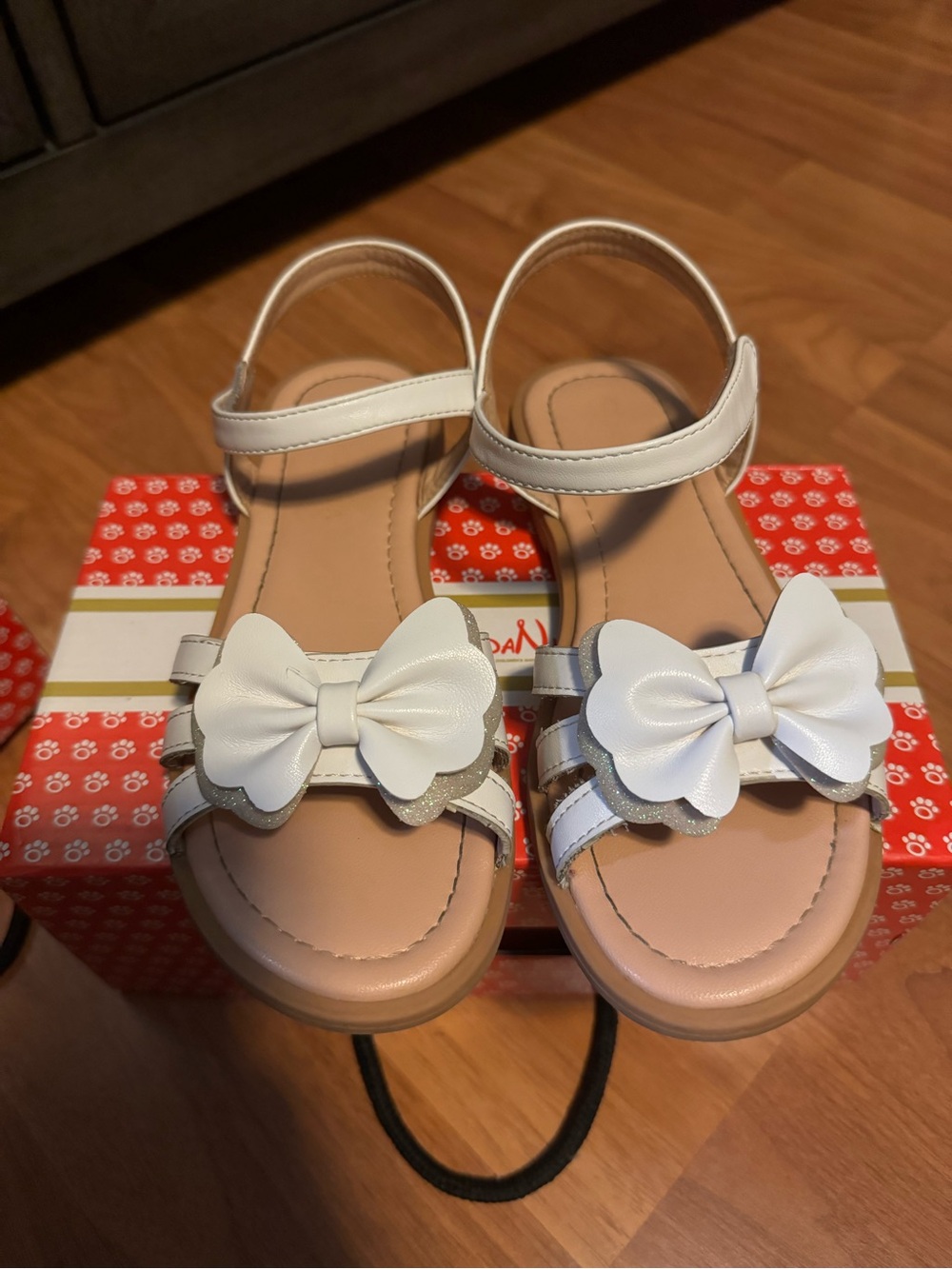 Girls' White Bow Sandals - Kids